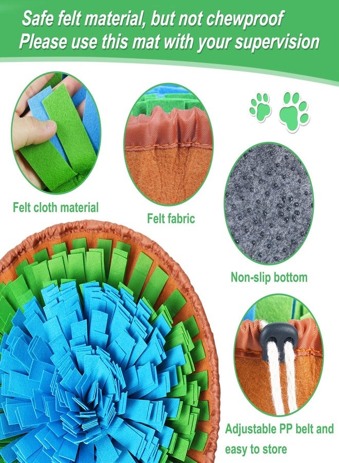 Vivifying Snuffle Mat for Dogs, Adjustable Treats Feeding Mat for Slow Eating and Keep Busy, Interactive Dog Puzzle Toys Encourages Natural Foraging Skills and Smell Training (Blue Green) - Image 2