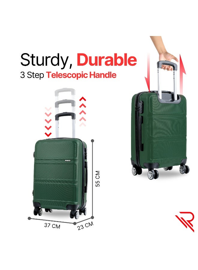 Reflection ABS Cabin Luggage Airline Approved, Lightweight 20 Inch Luggage- 360° Silent Wheels, ABS Hard Suitcase Trolley, Spinner Wheels, Travel Luggage  (20-Inch , D.Green) - Image 5