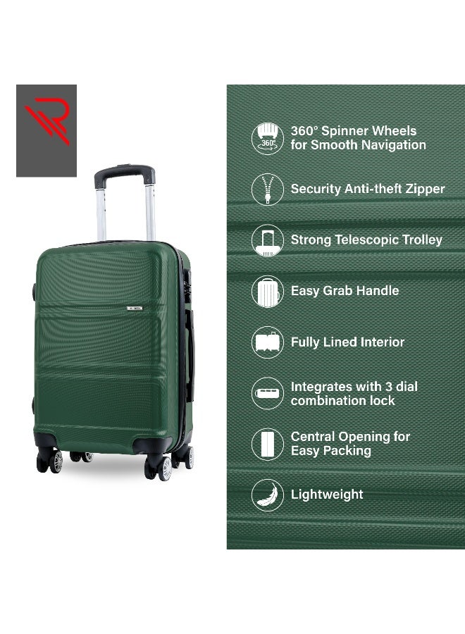 Reflection ABS Cabin Luggage Airline Approved, Lightweight 20 Inch Luggage- 360° Silent Wheels, ABS Hard Suitcase Trolley, Spinner Wheels, Travel Luggage  (20-Inch , D.Green) - Image 4