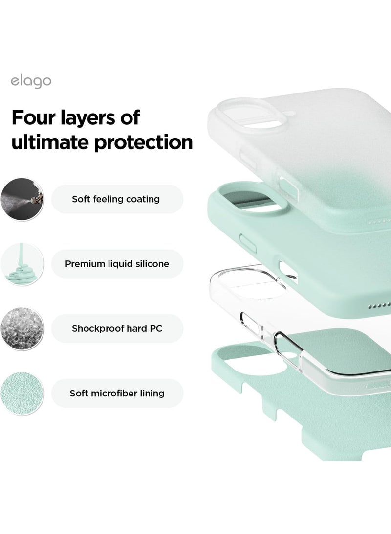 Elago Liquid Silicone for iPhone 16 Plus Case Cover Full Body Protection, Shockproof, Slim, Anti-Scratch Soft Microfiber Lining - Mint - Image 4