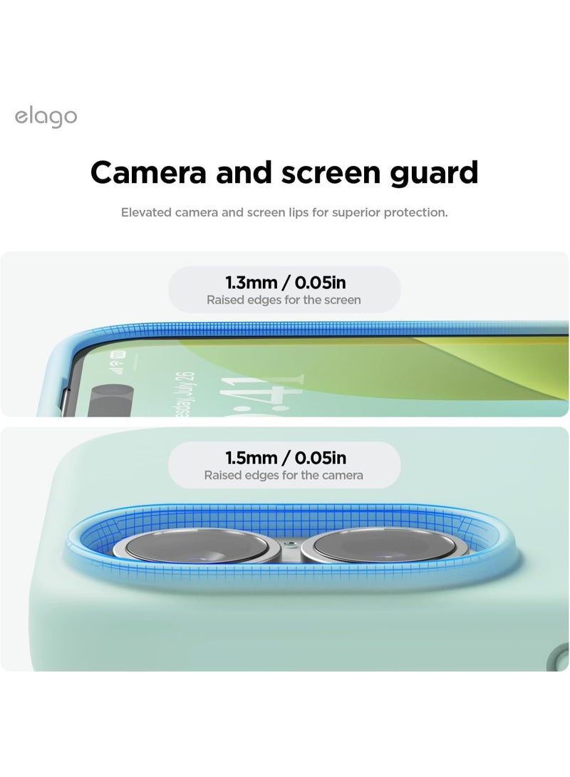 Elago Liquid Silicone for iPhone 16 Plus Case Cover Full Body Protection, Shockproof, Slim, Anti-Scratch Soft Microfiber Lining - Mint - Image 5