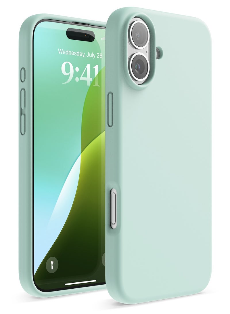 Elago Liquid Silicone for iPhone 16 Plus Case Cover Full Body Protection, Shockproof, Slim, Anti-Scratch Soft Microfiber Lining - Mint - Image 1