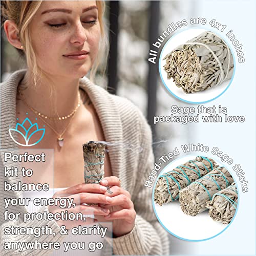 JL Local White Sage Smudge Sticks 4" Inch ~ 12 Smudging Wands | Smudge Kit White Sage Incense Sticks for Home Cleansing - Image 5