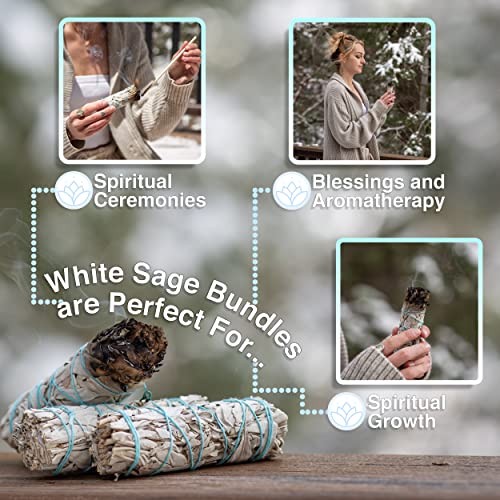 JL Local White Sage Smudge Sticks 4" Inch ~ 12 Smudging Wands | Smudge Kit White Sage Incense Sticks for Home Cleansing - Image 4