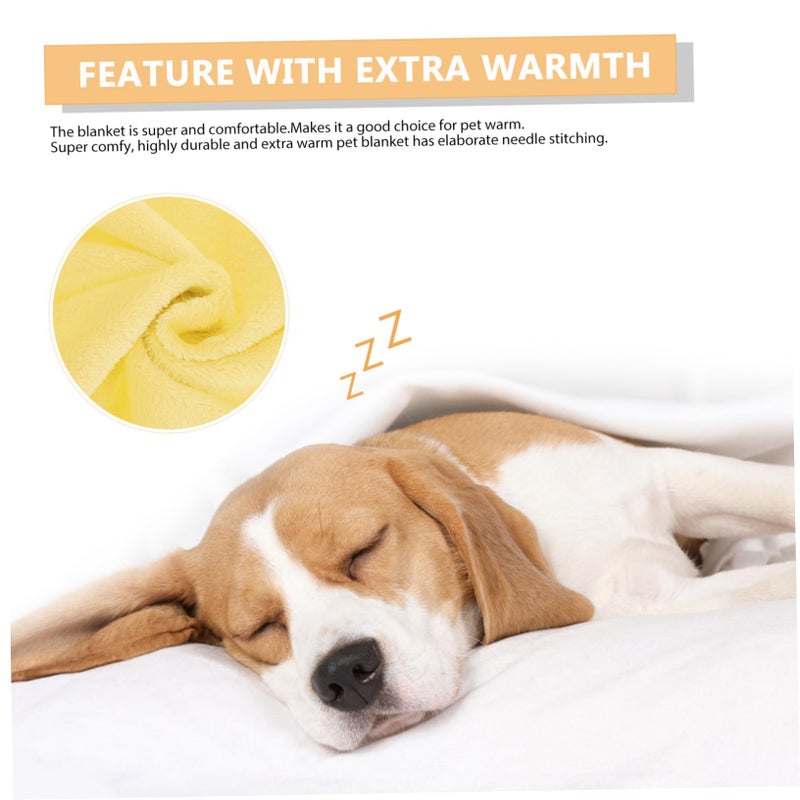 Flannel Fleece Pet Blanket Dog Bedding Solid Color 50x70cm Sunshine - Image 4