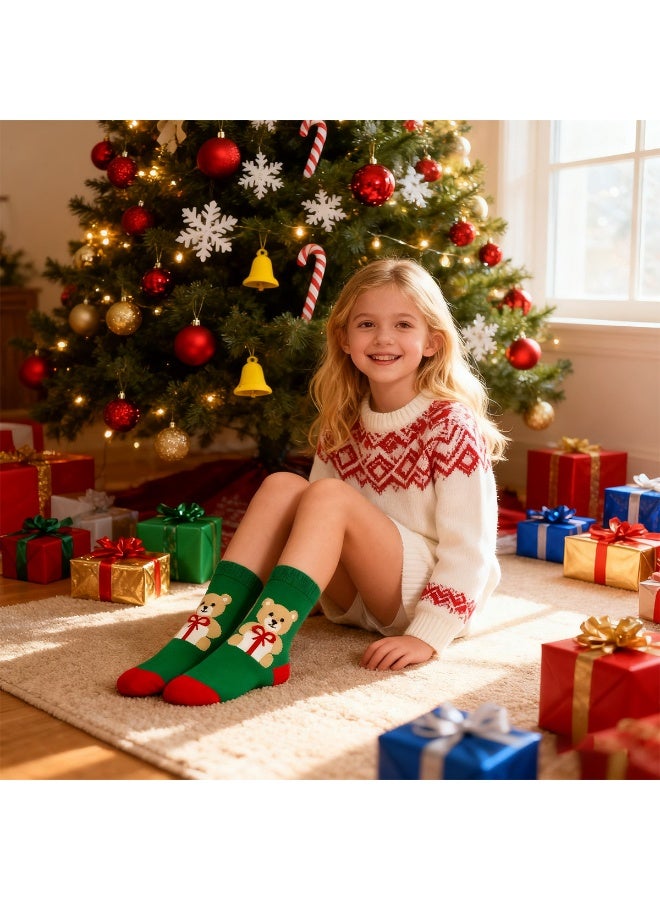VUCATIN جوارب عيد الميلاد للنساء/الرجال، 5 أزواج من جوارب عيد الميلاد المزينة برسومات كرتونية لطيفة على شكل شجرة عيد الميلاد ورجل ثلج ورنة، هدية مثالية للعطلات - Image 3