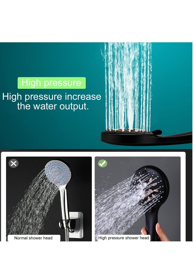 Handheld Shower Head Set Stainless Steel Bath Showerheads, Shower Heads High Pressure With 6 Function Setting Multi functions Shower Head Holder 9.8Inch Shower Sprinkler - Image 4