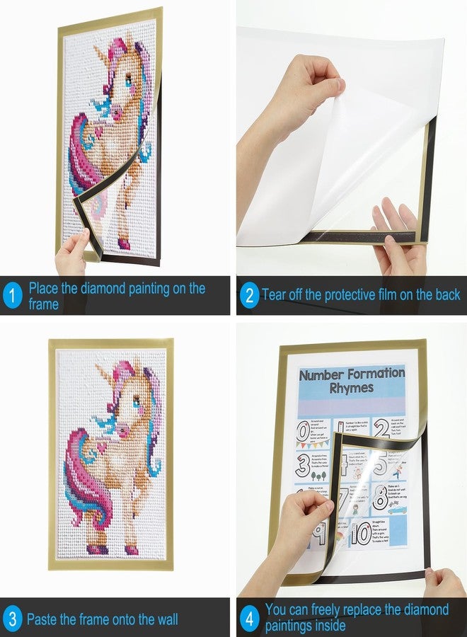 PATIKIL 12x12 Diamond Paintings Frames, Magnetic Picture Frame Diamond Art Frames Self Adhesive Magnetic Photo Frame Reusable for Refrigerator Wall, 30x30cm, Black - Image 4