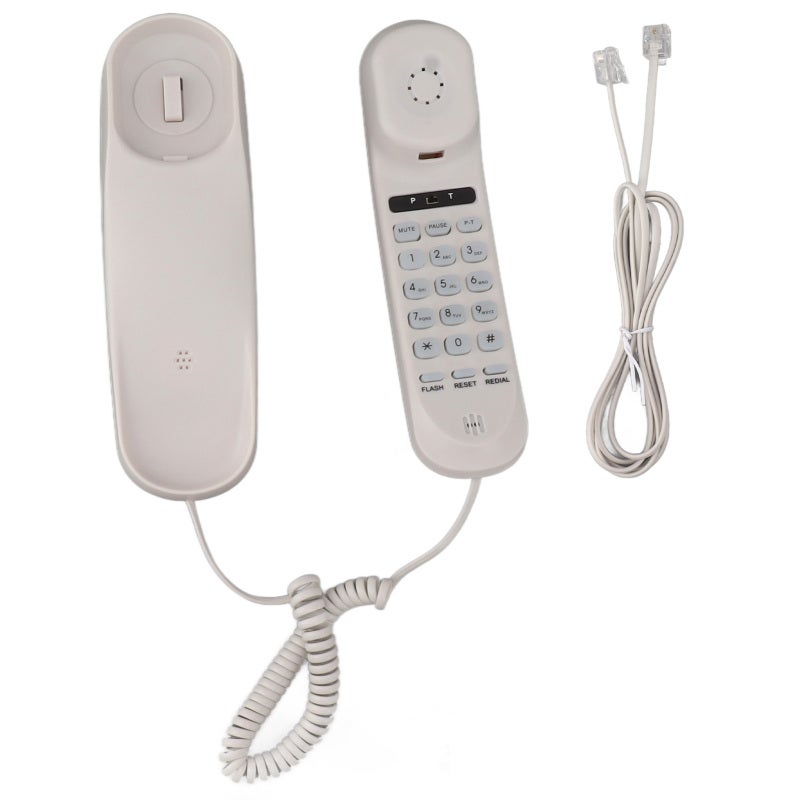 Corded Phone Wall Mountable Space Saving Landline Phone - Clear Call Adjustable Volume Telephone for Hotel Office - Image 1