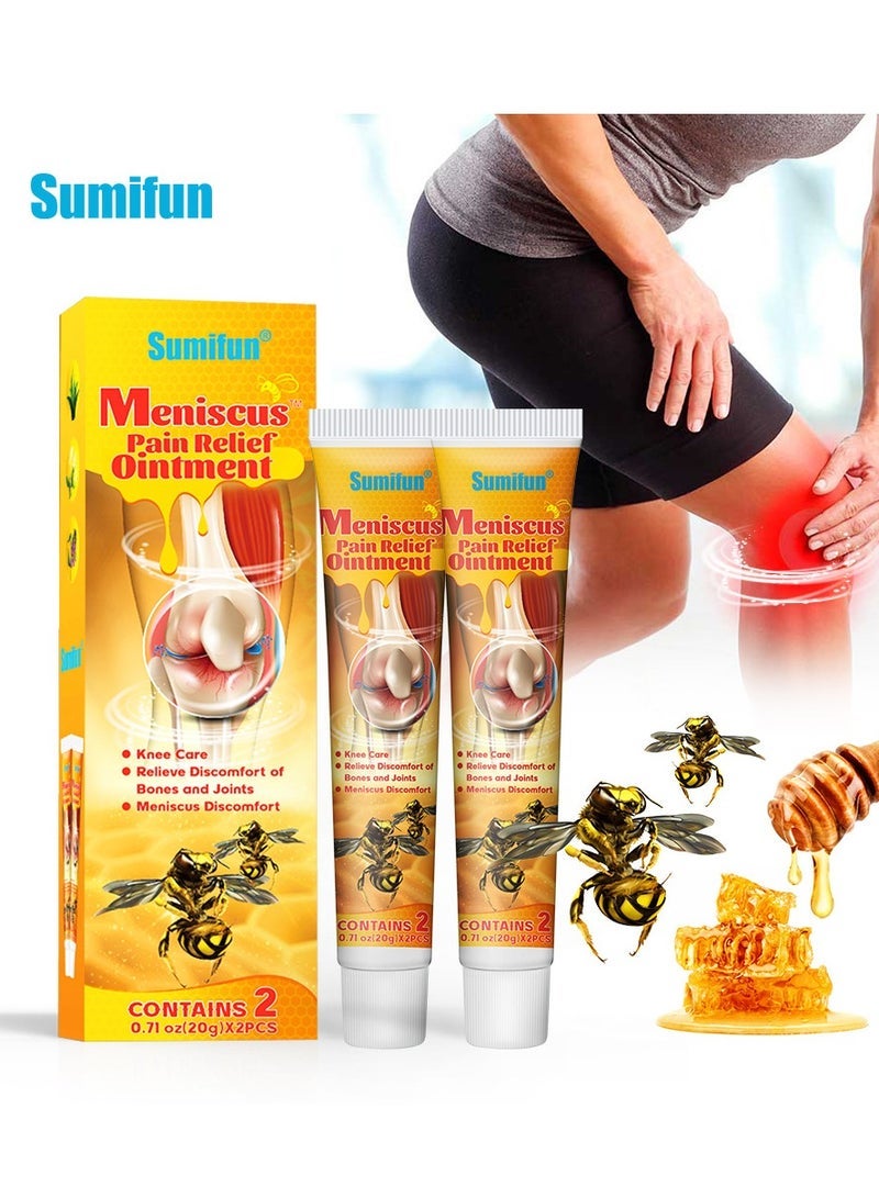 2 Pcs Meniscus Pain Relief Ointment Bee Venom Ointment for Relieve Sore Joints,Muscles and Joints, knees and feet - Image 1