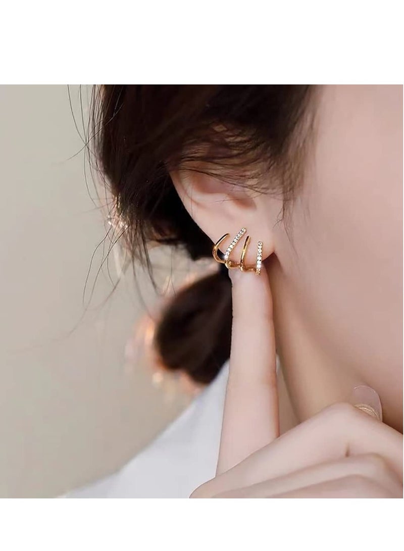 Barakah Earrings for Women, Fashionable and Generous 925 Silver Needle Gold Crystal Hypoallergenic Girls Gift - Image 4