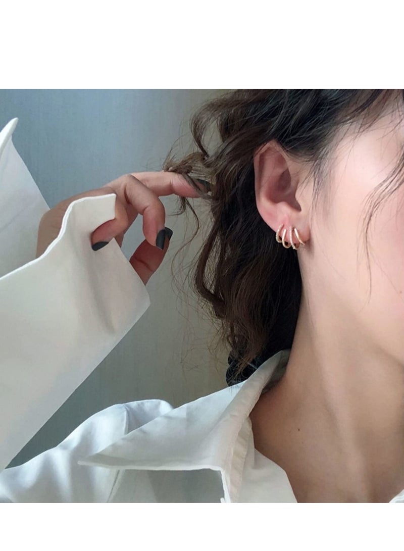 Barakah Earrings for Women, Fashionable and Generous 925 Silver Needle Gold Crystal Hypoallergenic Girls Gift - Image 2