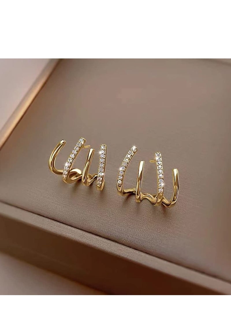 Barakah Earrings for Women, Fashionable and Generous 925 Silver Needle Gold Crystal Hypoallergenic Girls Gift - Image 5