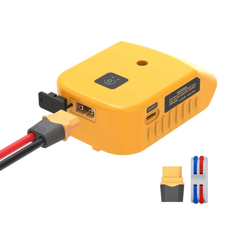 محول شحن USB متعدد الوظائف ومحول بطارية، عدد 2، متوافق مع بطارية 20 فولت، 2 منفذ USB ومنفذ شحن سريع Type-C واحد، منفذ DC XT60 - Image 2