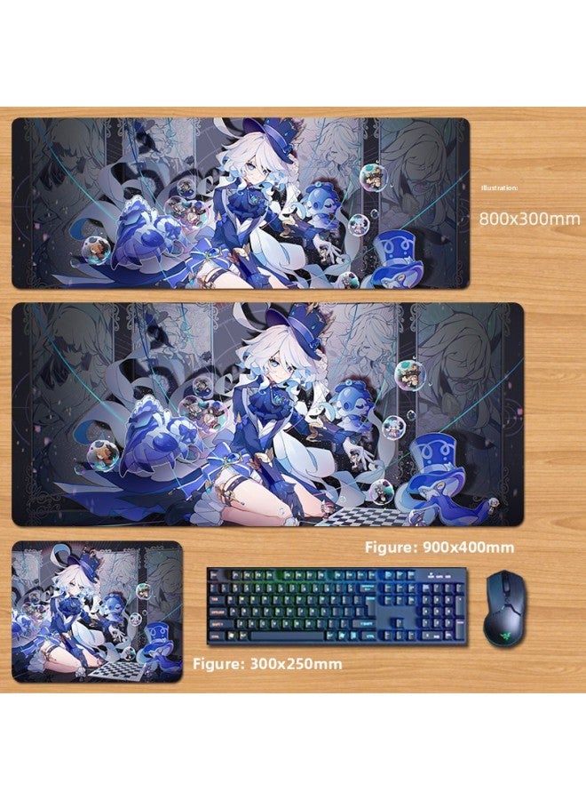 Unlocked Genshin Impact Mouse Pad Extra Large Animation Kamisato Ayaka Thunder General Two-Dimensional Keyboard Computer Game-Color:60x30cm Thickness 3mm-Pattern:Off-white Ys58  - Image 1