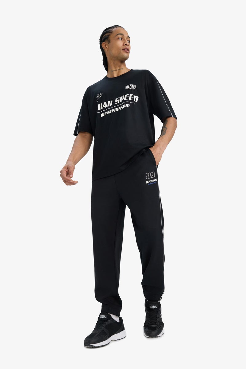 DeFacto Black Man Standard Fit Scuba Fabric Elastic Band Jogger Casual - Image 2