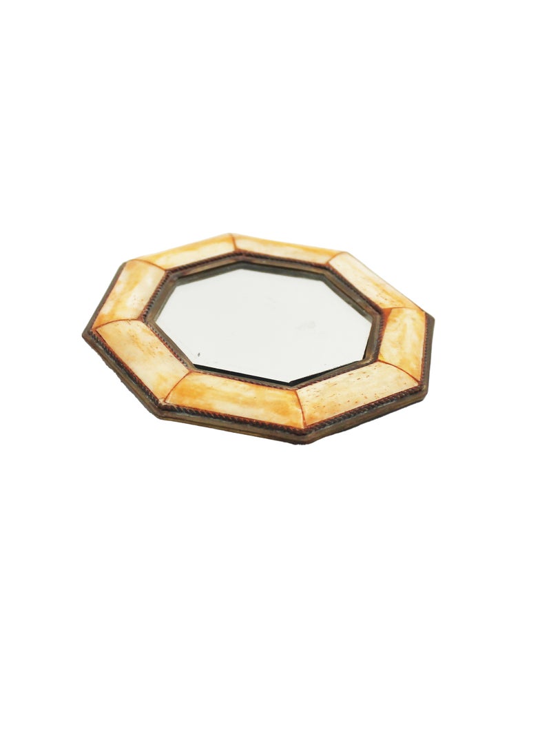 Antique Museum MOROCCAN TRADITIONAL WALL MIRROR BRASS WITH BONE WORK 