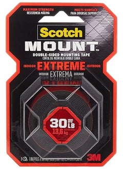 سكوتش شريط التثبيت المزدوج من Scotch Mount Extreme - أحمر 414P، 1 بوصة × 60 بوصة (2,54 سم × 1,52 متر)، 1 لفة/عبوة  - Image 1