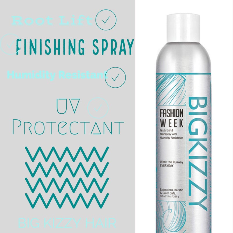Big Kizzy Fashion Week Hairspray & Texture Spray - Medium Hold Setting Spray for All Day + All Hair Types - Anti-humidity & Volumizing Root Lift Aerosol, 10oz - Image 3