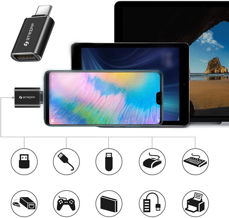 Striff محول STRIFF USB 3.0 إلى Type C OTG، نقل بيانات عالي السرعة 10Gbps، محول Thunderbolt إلى USB، متوافق مع جميع أجهزة Type C، الهواتف الذكية، أجهزة الكمبيوتر المحمولة، الأجهزة اللوحية، الشواحن، MacBook - Image 4