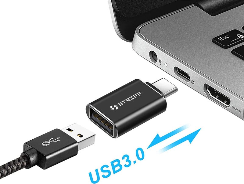 Striff محول STRIFF USB 3.0 إلى Type C OTG، نقل بيانات عالي السرعة 10Gbps، محول Thunderbolt إلى USB، متوافق مع جميع أجهزة Type C، الهواتف الذكية، أجهزة الكمبيوتر المحمولة، الأجهزة اللوحية، الشواحن، MacBook - Image 3