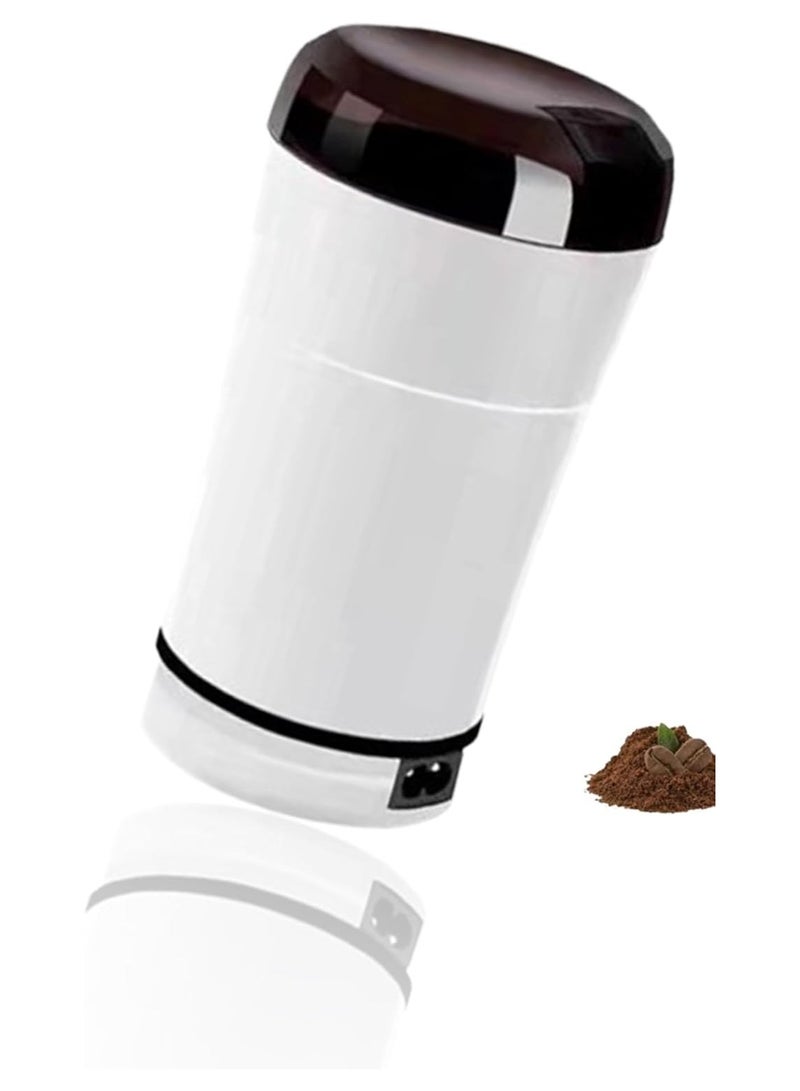 NANAO مطحنة قهوة وتوابل كهربائية - شفرة من الفولاذ المقاوم للصدأ، 220 فولت، عملية لمسة واحدة سهلة، للبقول، المكسرات، البذور، الحبوب، الأعشاب - أبيض - Image 1