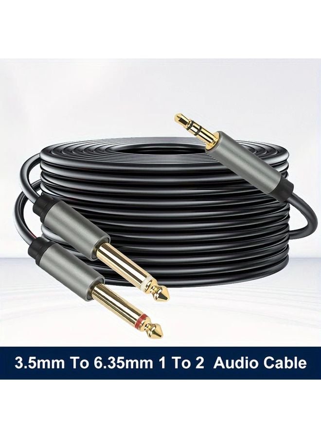 6.6 قدم كابل صوتي 3.5 ملم إلى 6.35 ملم عالي الدقة للجيتار والميكروفون والكمبيوتر والهاتف - Image 2