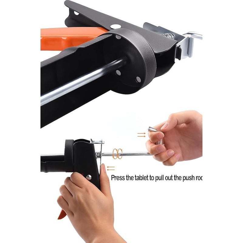 ADAK - Professional Caulking Gun, 10:1 Thrust Ratio, Caulking Gun No Drip, Hand Tool for Silicone & Sealant Application, Smooth Pressure Caulk Gun, Dripless Caulking Gun Tool - Image 4