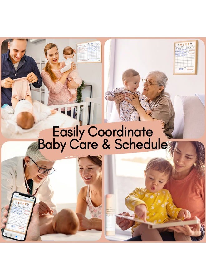 Mewl Twins Daily Log Whiteboard - Reusable Twin Baby Tracker to Log Feeding, Diapers & Sleep - Newborn Baby Journal & Schedule Chart for New Parents, Nanny, Babysitter - Pregnancy & New Mom Gift - Image 3