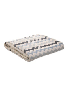 منترا بطانية أطفال مايكروفيبر ( Super Soft Printed ) Blue Zigzag Design  - Image 1