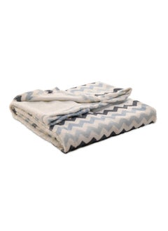 منترا بطانية أطفال مايكروفيبر ( Super Soft Printed ) Blue Zigzag Design  - Image 2