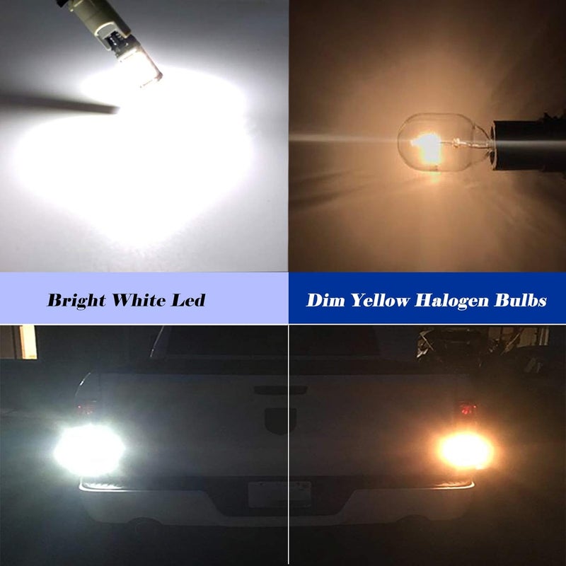 firiKer 4 قطع أضواء عكسية LED فائقة السطوع 921 T15 912 W16W، خالية من الأخطاء 904 لمبات LED 921 مع شرائح 45SMD-4014، لمبات LED 912 921 906 للسيارات والشاحنات لأضواء العكس، 1500 لومن 6500K أبيض - Image 3