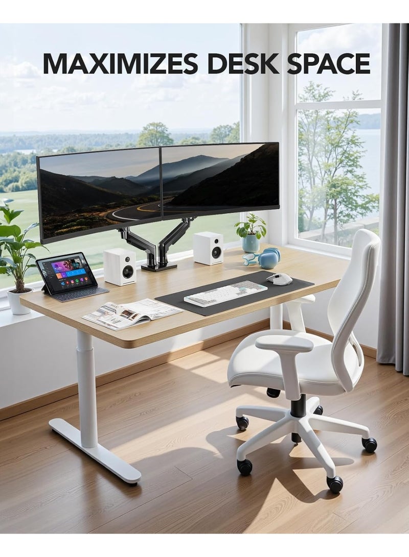 Dual Monitor Arm, 17–32 Inch Dual Monitor Stand, Adjustable VESA 75x75/100x100 Desk Mount, Full Motion Dual Arm Design, for Office, Home Workspace and Gaming Setup - Image 3