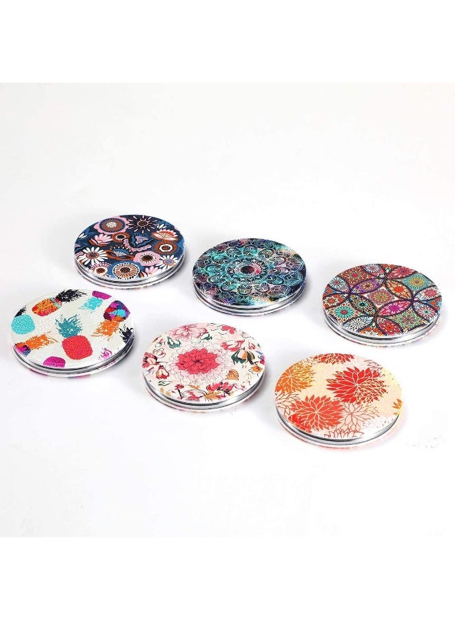 مرآة مدمجة مزدوجة الجانبين بتكبير، مرآة جيب صغيرة قابلة للطي، مرآة مكياج محمولة لليد أو الحقيبة أو السفر، مرآة تجميل مكتبية دوارة مثالية كهدية - Image 3