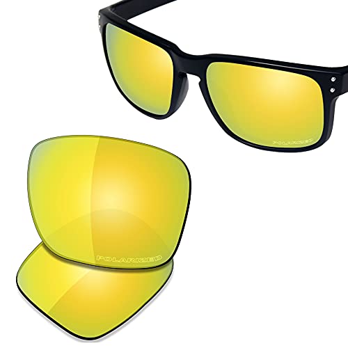 SAUCER Premium Replacement Lenses for Oakley Holbrook OO9102 | UV400 Protection, Anti-Scratch, Precise Fit & Enhanced Clarity Sunglasses High Definition - 24K Gold Polarized - Image 2