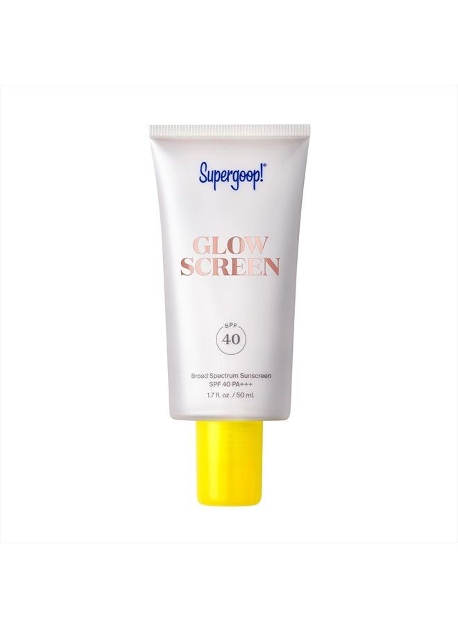 Glowscreen - SPF 40-1.7 fl oz - Glowy Primer + Broad Spectrum Sunscreen - Adds Instant Glow - Helps Filter Blue Light - Boosts Hydration with Hyaluronic Acid, Vitamin B5 & Niacinamide