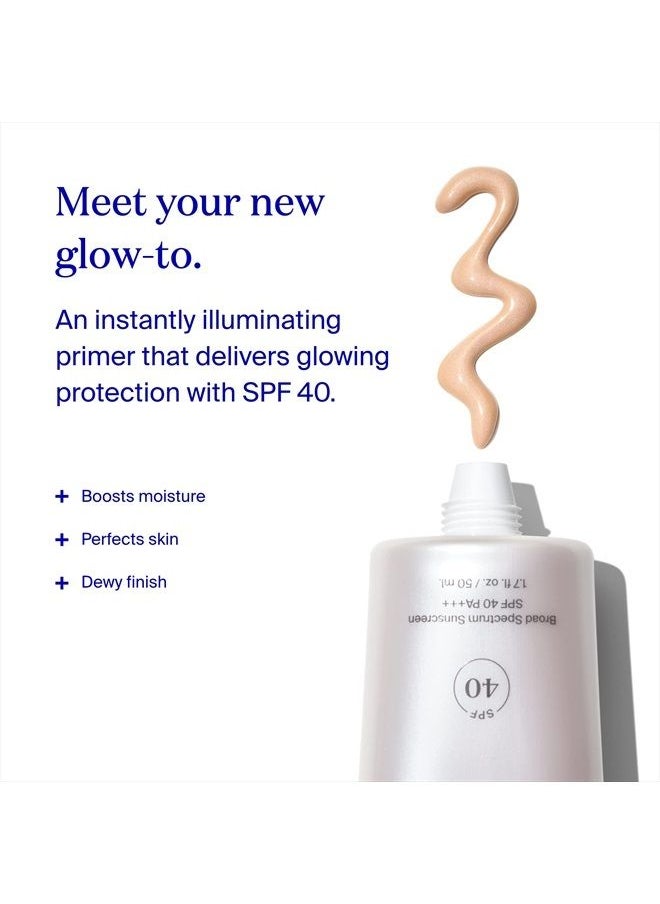 Glowscreen - SPF 40-1.7 fl oz - Glowy Primer + Broad Spectrum Sunscreen - Adds Instant Glow - Helps Filter Blue Light - Boosts Hydration with Hyaluronic Acid, Vitamin B5 & Niacinamide