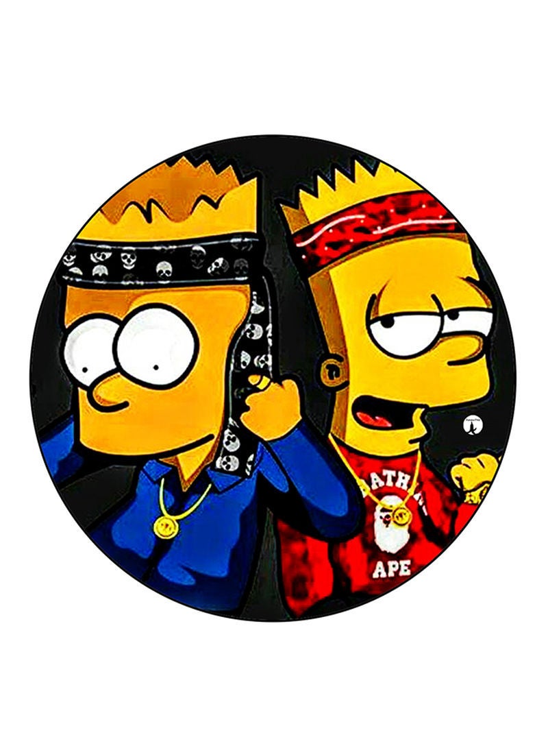 RKN Simpsons Printed Mouse Pad  Round  Multicolour