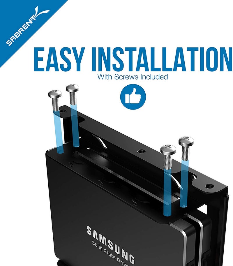 SABRENT 2.5 Inch to 3.5 Inch Internal Hard Disk Drive Mounting Bracket Kit (BK-HDDH) - Image 5