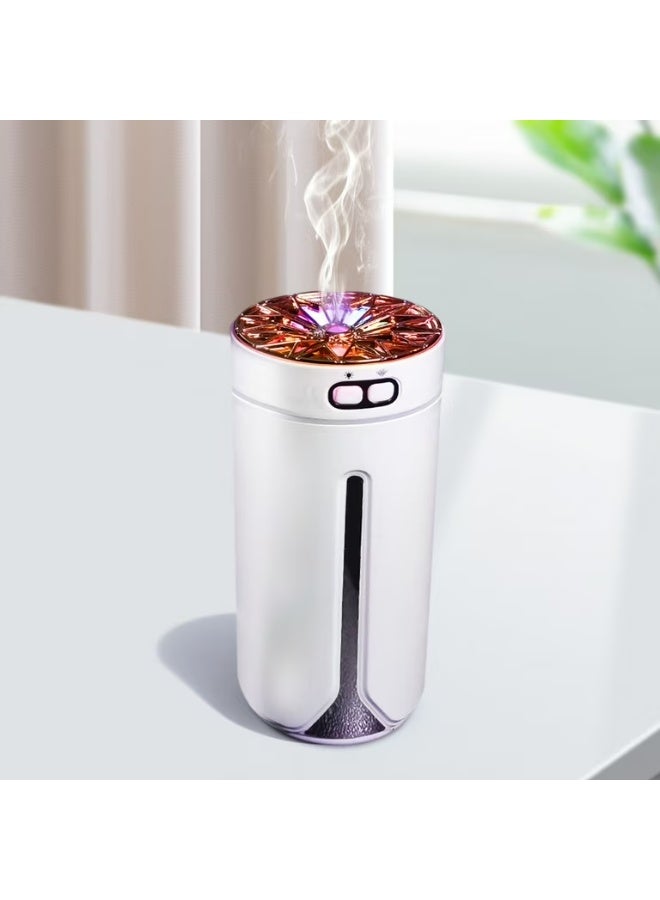 USB Aroma Humidifier Portable Ultrasonic Mist Diffuser Compact Air Moisturizer with Quiet Operation for Home Office Car Bedroom Relaxing Environment Mini Essential Oil Diffuser with USB Power Energy Efficient Design and Silent Performance for Improving Air Quality and Comfort Anywhere - White - Image 5