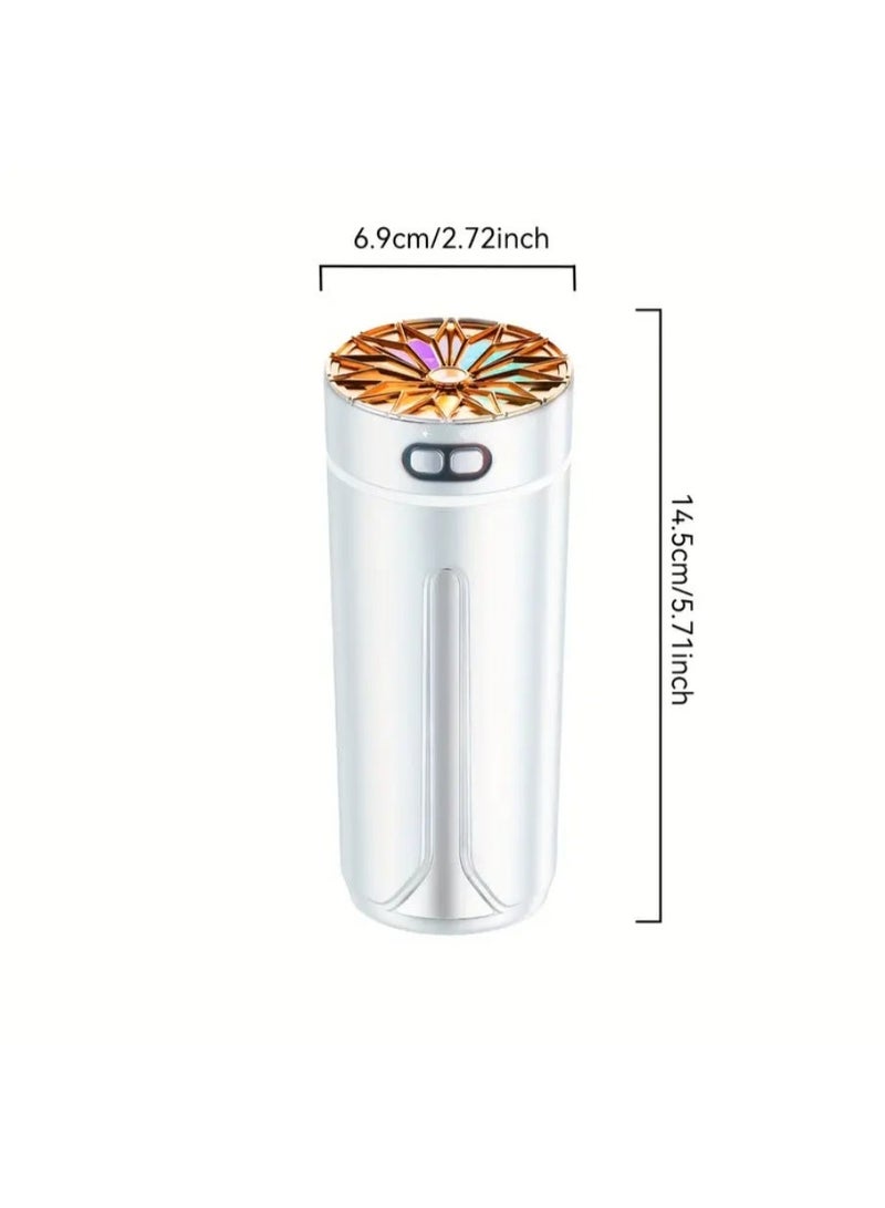 USB Aroma Humidifier Portable Ultrasonic Mist Diffuser Compact Air Moisturizer with Quiet Operation for Home Office Car Bedroom Relaxing Environment Mini Essential Oil Diffuser with USB Power Energy Efficient Design and Silent Performance for Improving Air Quality and Comfort Anywhere - White - Image 2