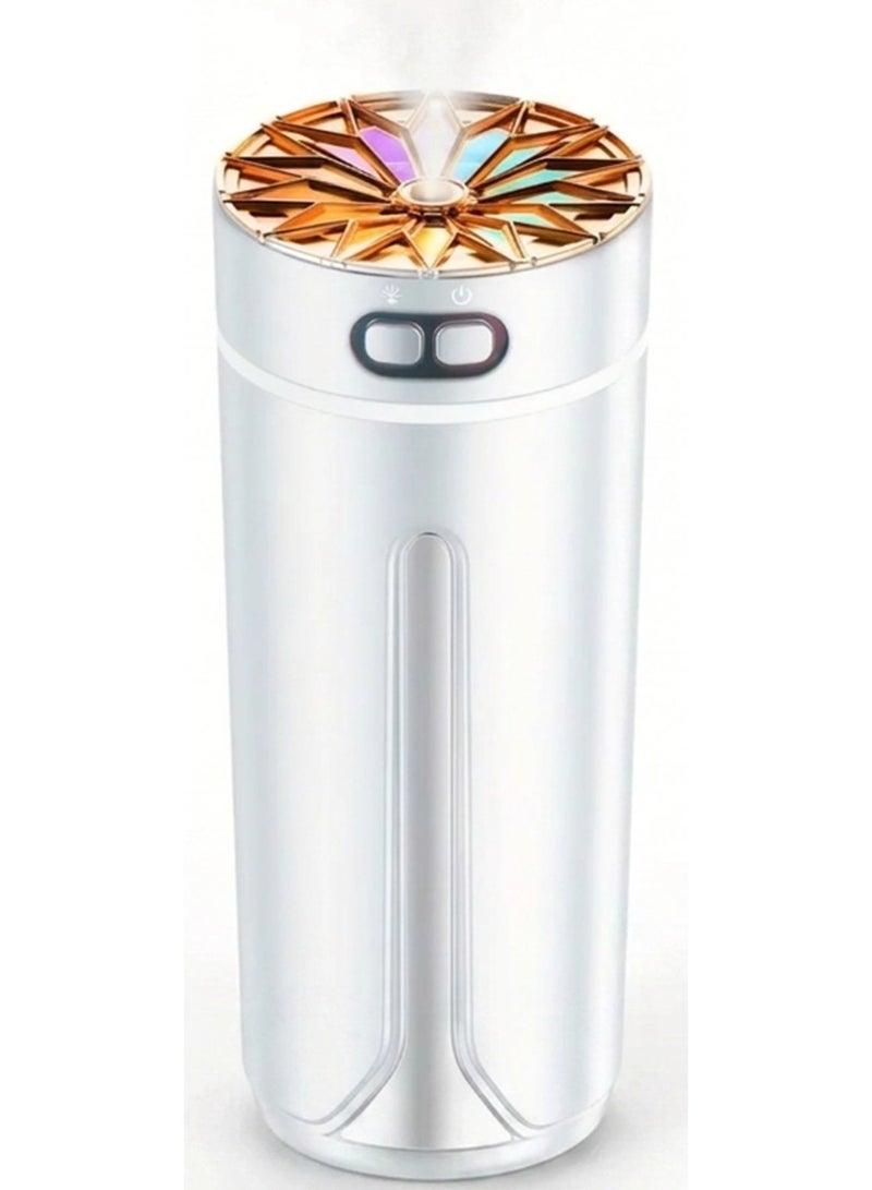 USB Aroma Humidifier Portable Ultrasonic Mist Diffuser Compact Air Moisturizer with Quiet Operation for Home Office Car Bedroom Relaxing Environment Mini Essential Oil Diffuser with USB Power Energy Efficient Design and Silent Performance for Improving Air Quality and Comfort Anywhere - White - Image 1