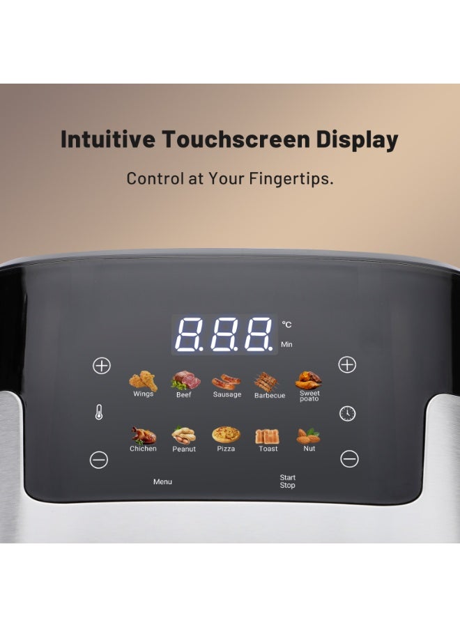 INKBIRDPLUS Air Fryer Toaster Oven with See-Through Window & Touchscreen, Convection Fryer with 360° Rapid Hot Circulation, Air Crisp Fry, Oil-less & Healthy Cooker for Bake, Roast, Grill, Dehydrate, Reheat, 4.5L - Image 2