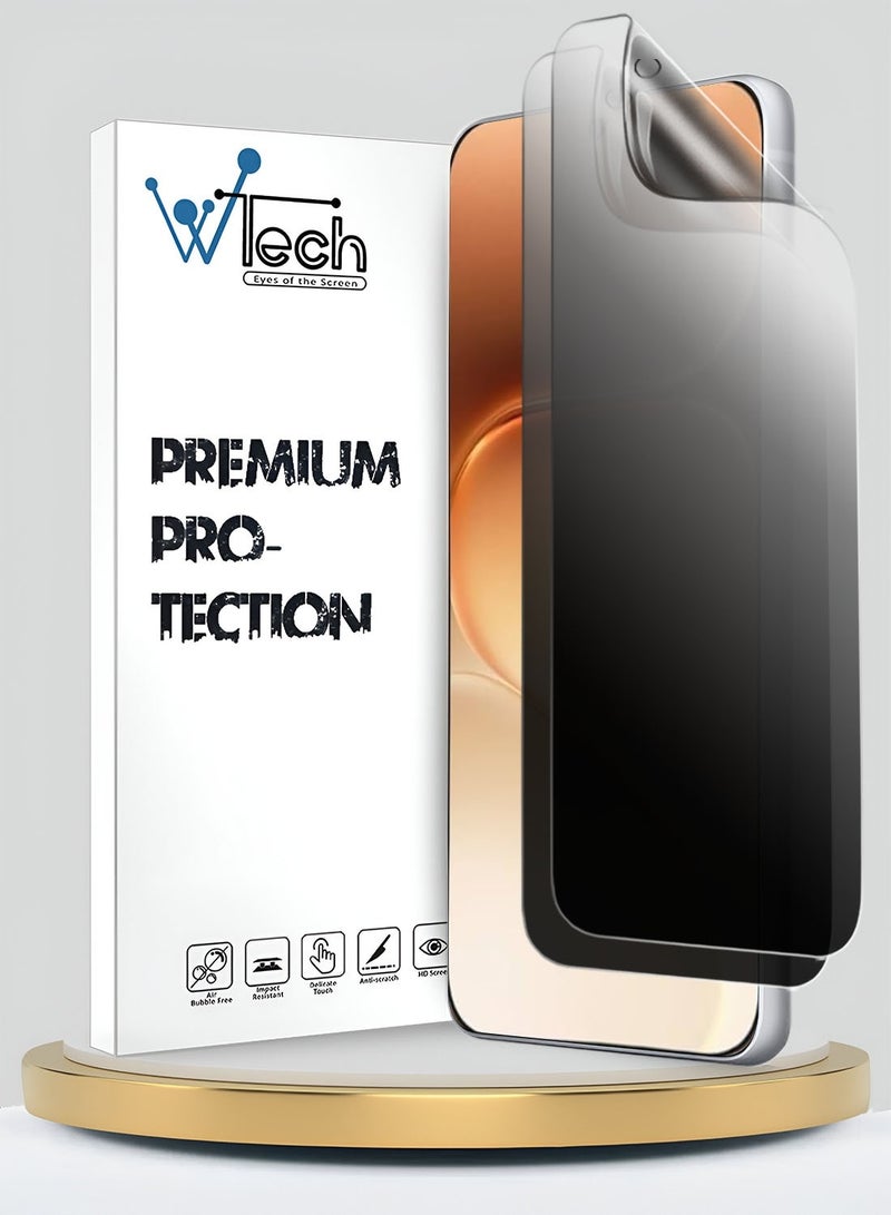 Wtech [2 PACK] Honor 600 5G 2026 / Honor 600 Pro 5G 2026 Premium Hydrogel Anti Spy / Anti Privacy Film Thin and Flexible Screen Protector (MSHFMP) - Clear - Image 1