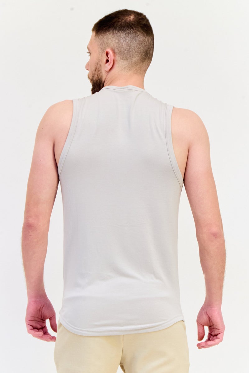 Reebok Men Sportswear Fit Sleeveless Training Vest, Beige - Image 3