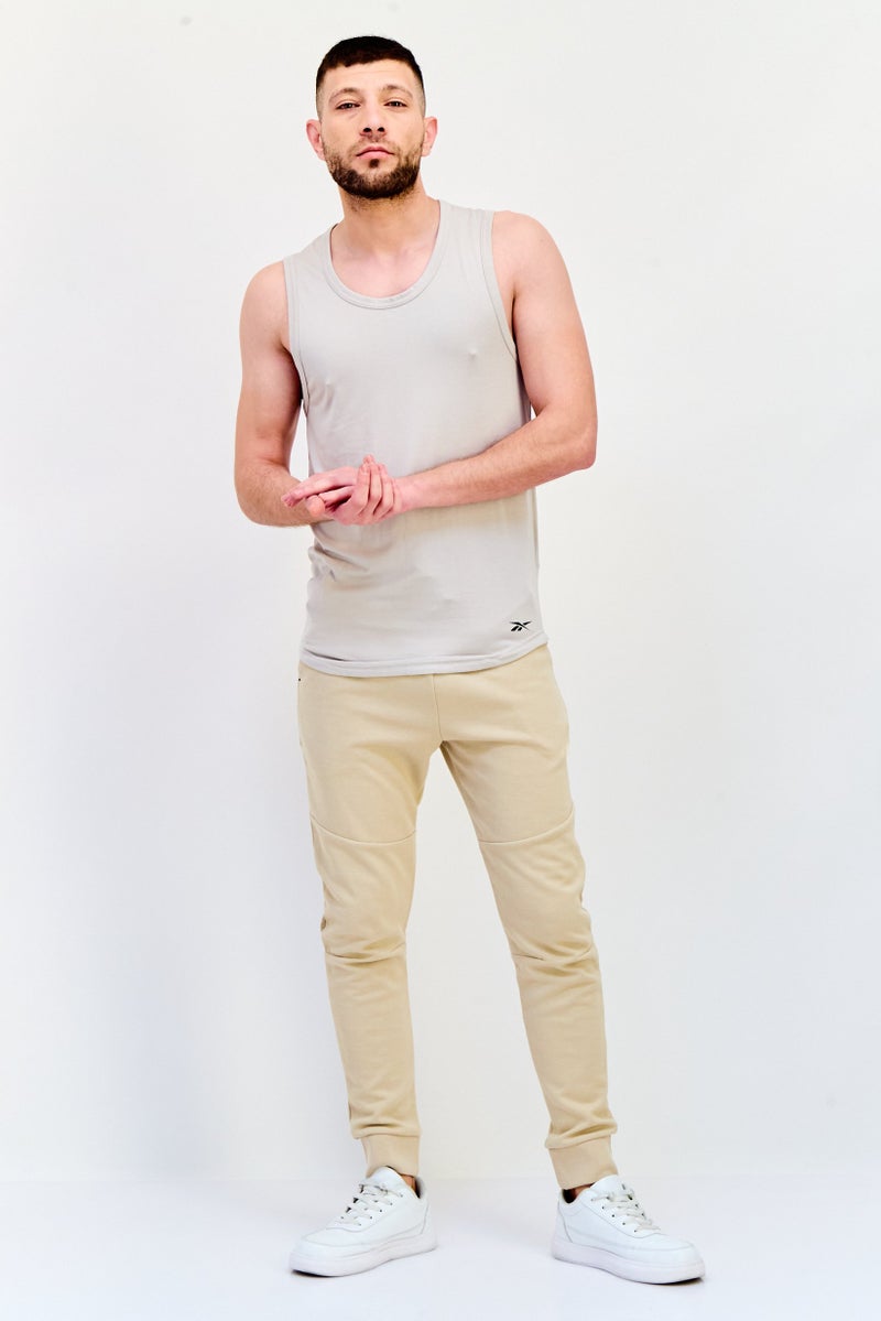 Reebok Men Sportswear Fit Sleeveless Training Vest, Beige - Image 4