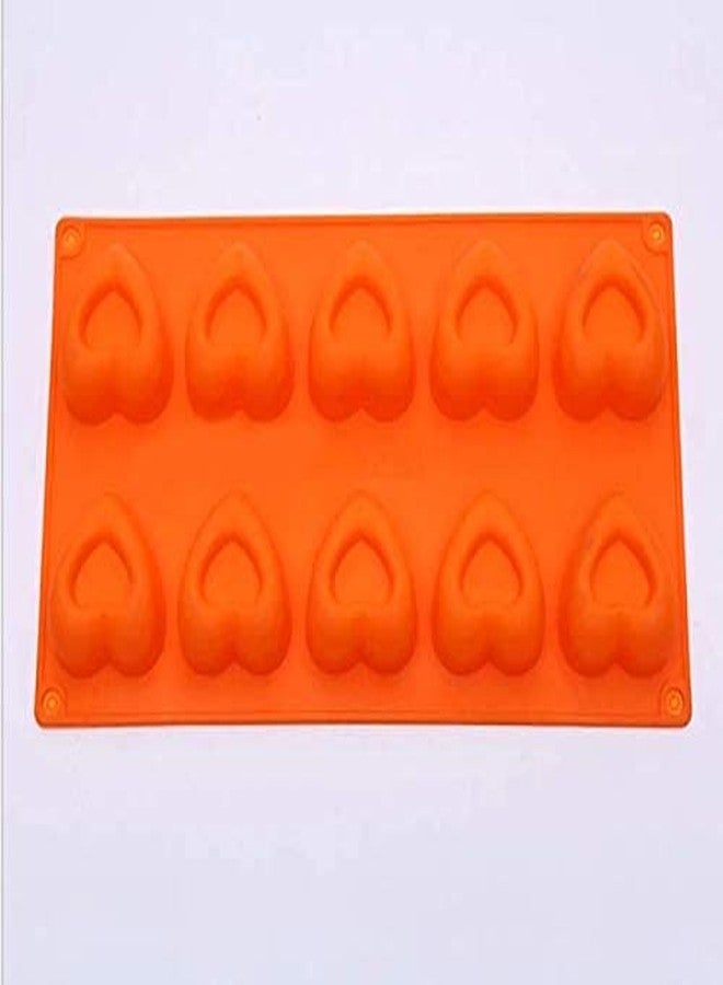 Folca® 1 Pc 10 Cavity Silicone Mould for Handmade Soap, Cake, Jelly, Pudding, Chocolate, Dessert etc (10 Cavity Heart Mould) - Image 4