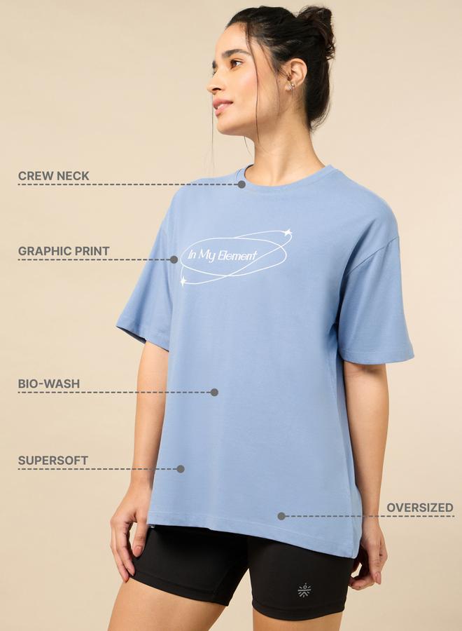 Cult Women Blue In My Element Print T-Shirt - Image 5