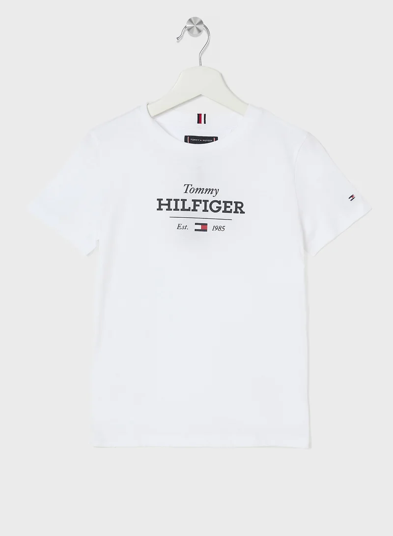 تومي هيلفيغر Youth Monotype 1985 Logo Label Regular T-Shirt