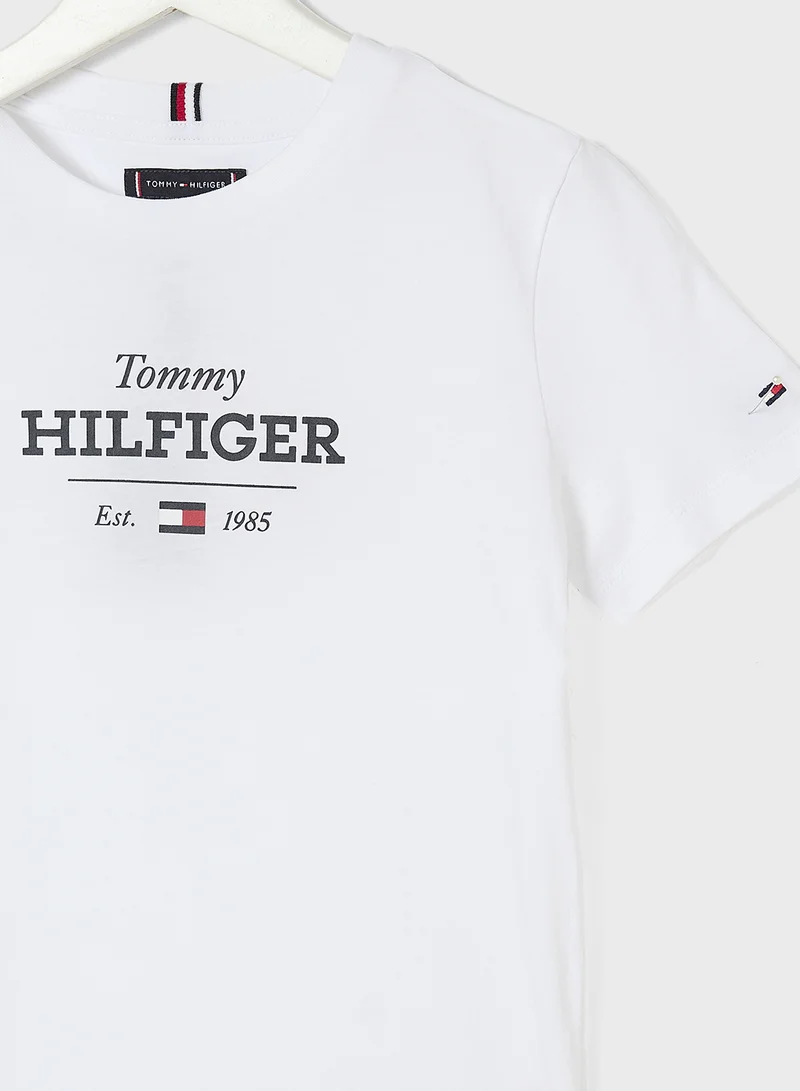 تومي هيلفيغر Youth Monotype 1985 Logo Label Regular T-Shirt